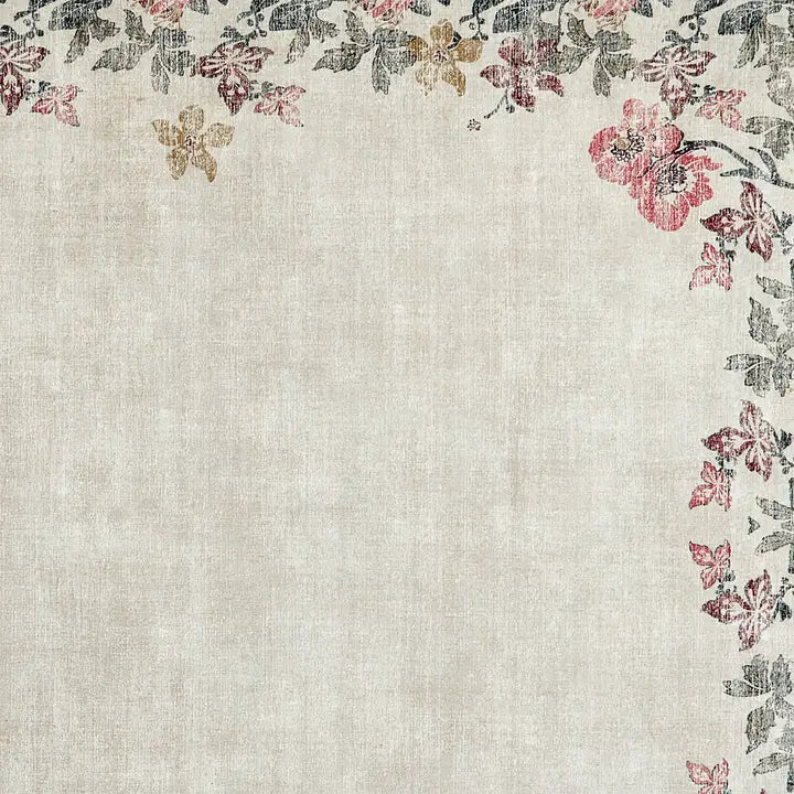 Rug Eco-Washable Botanical Border