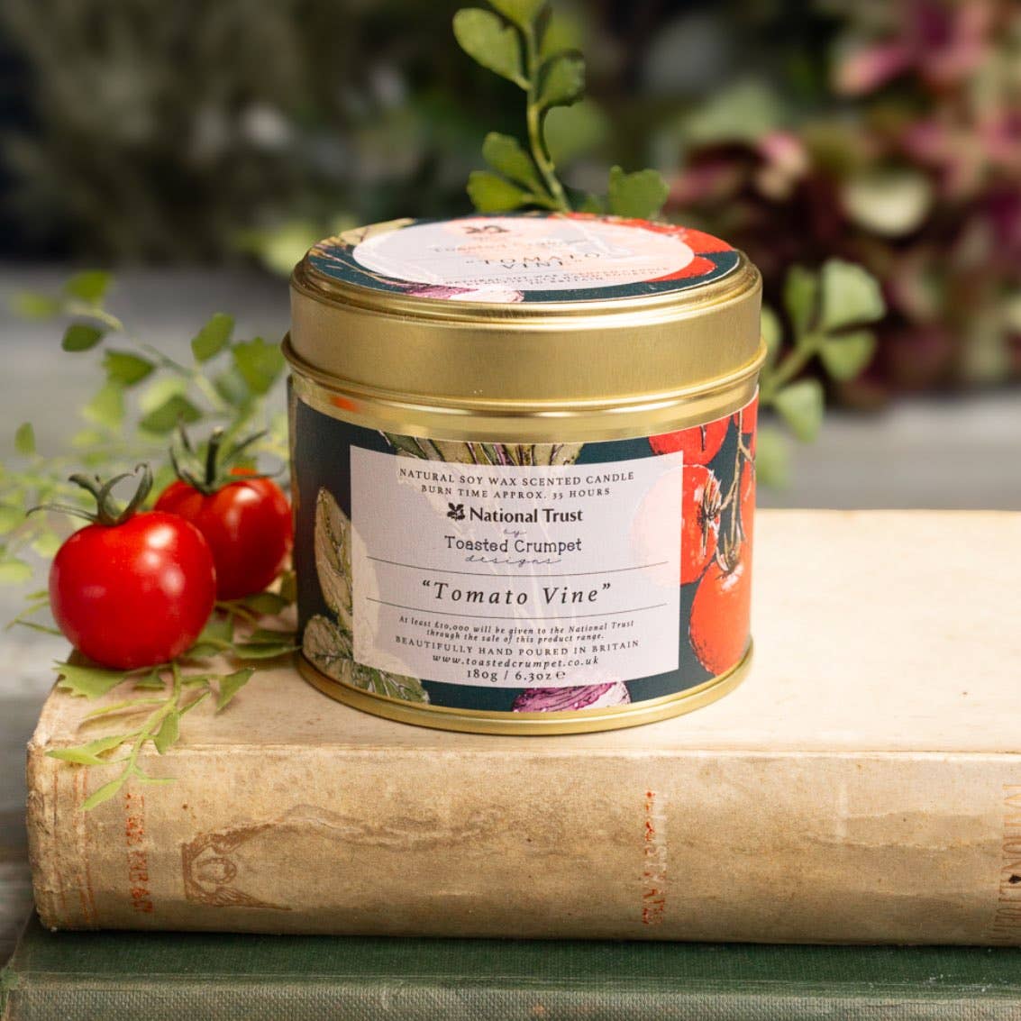 Tomato Vine Candle in a Matt Gold Tin