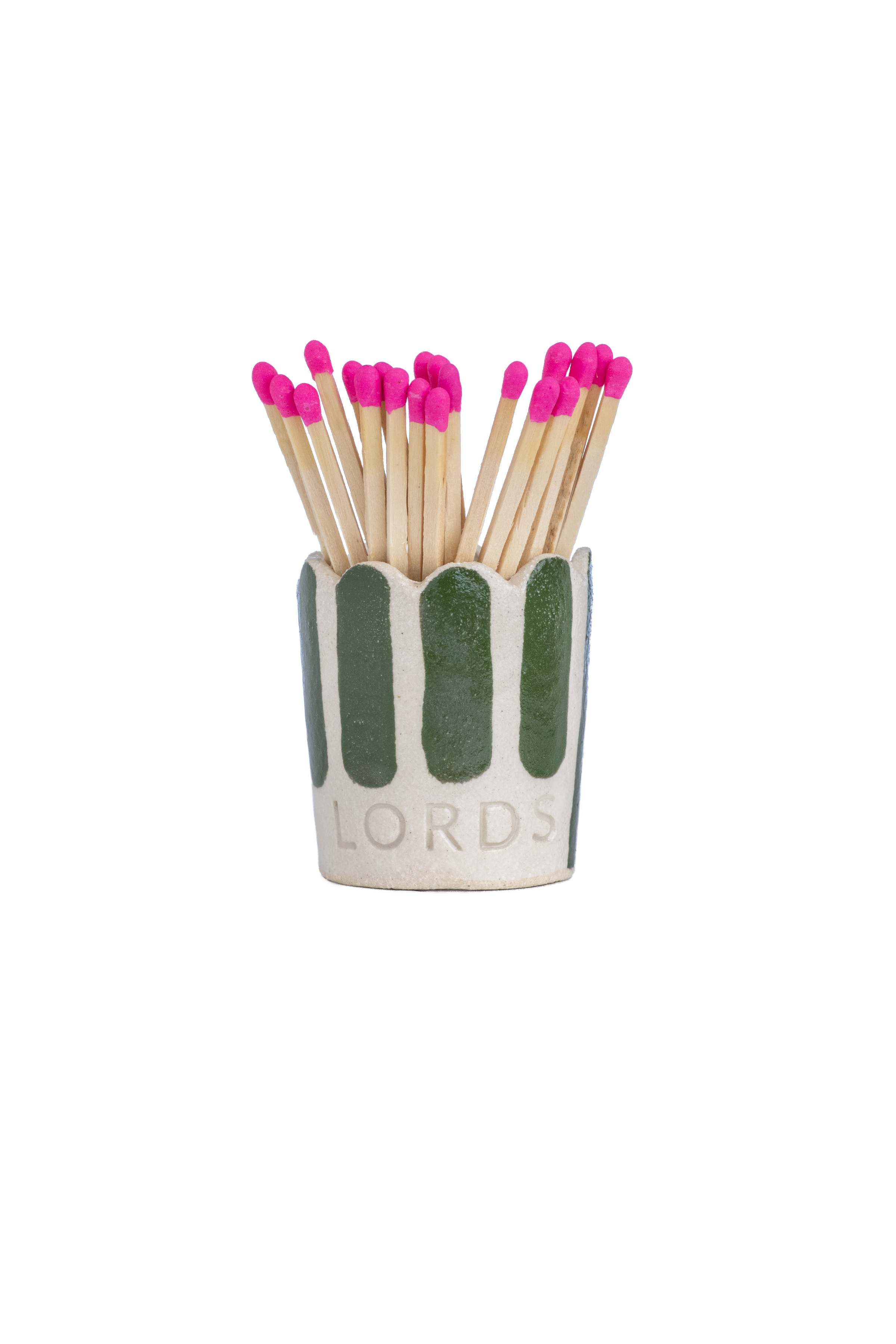 Ceramic Scallop Edge Match Pot