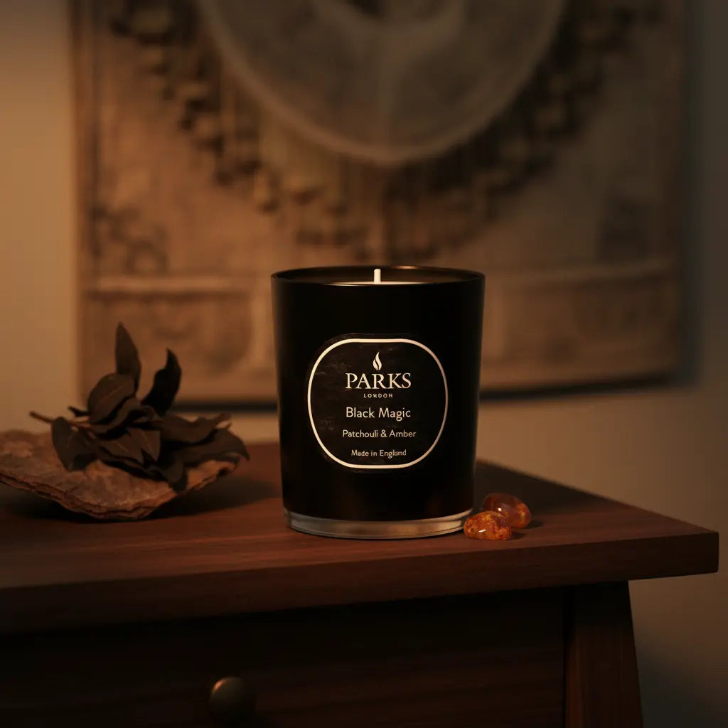 Patchouli & Amber Candle — 180g Parks Candles