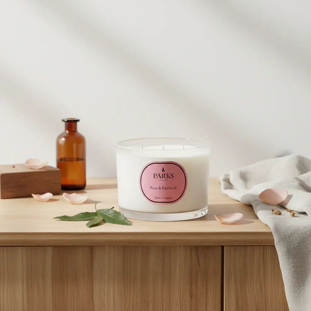 Rose & Patchouli 3 Wick Candle