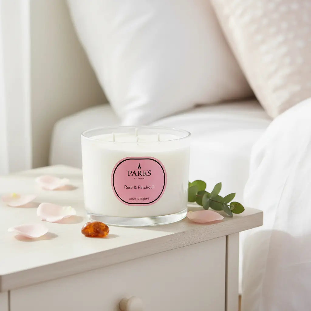 Rose & Patchouli 3 Wick Candle