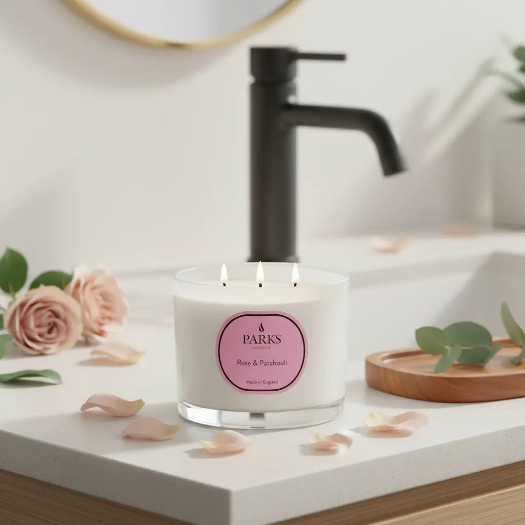 Rose & Patchouli 3 Wick Candle