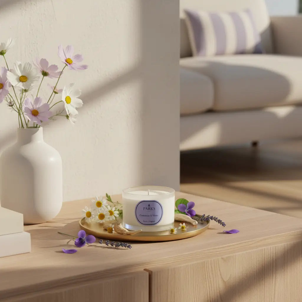 Chamomile and Violet Travel Candle Parks Candles