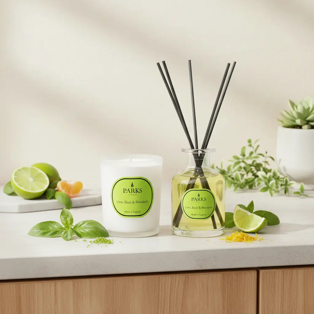 Lime, Basil & Mandarin Candle & Reed Diffuser — 180g