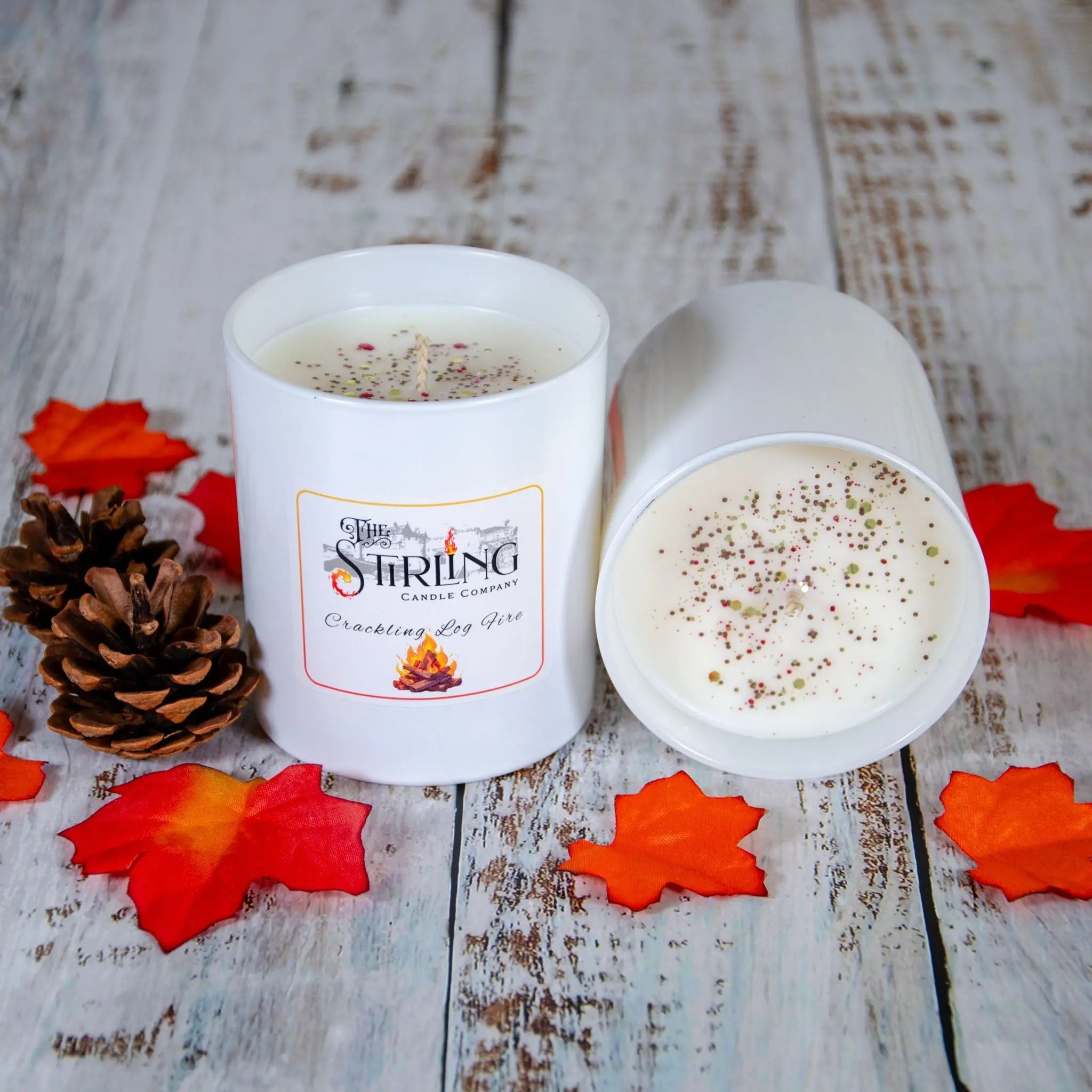 Crackling Log Fire – Large Candle