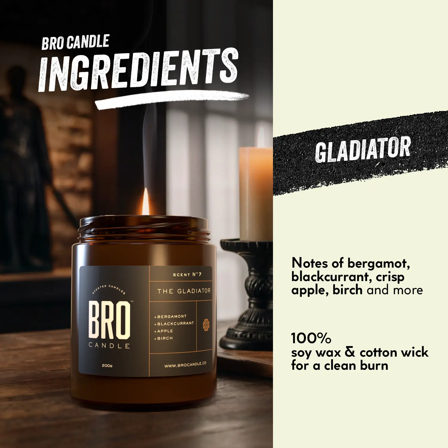 Gladiator Wax Melts Bro Candle