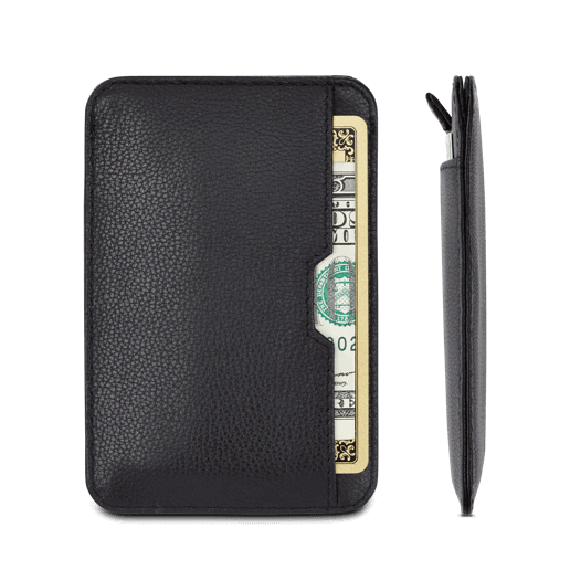 VAULTSKIN CHELSEA LEATHER CARD HOLDER WITH RFID BLOCKING (CARBON BLACK)