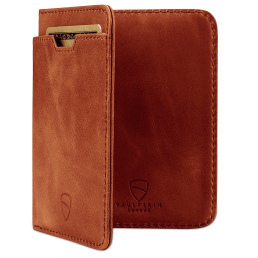 VAULTSKIN CITY CARD WALLET WITH RFID BLOCKING (COGNAC)