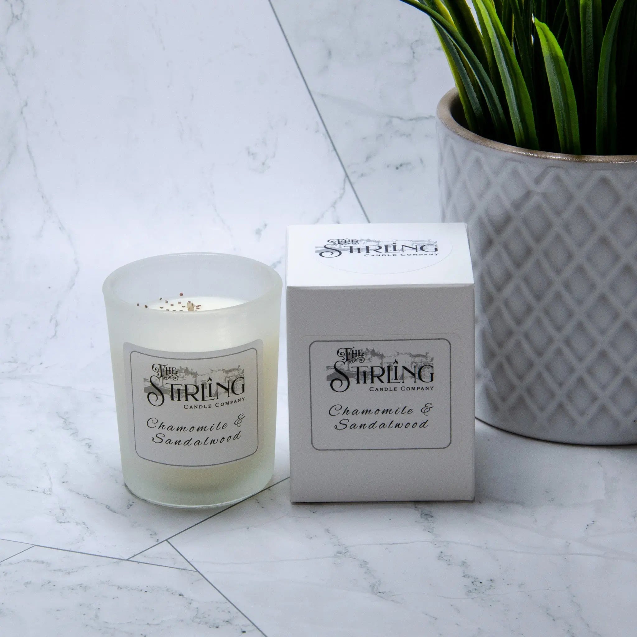 Chamomile & Sandalwood – Small Candle The Stirling Candle Company