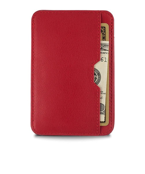 VAULTSKIN CHELSEA LEATHER CARD HOLDER WITH RFID BLOCKING (Red)
