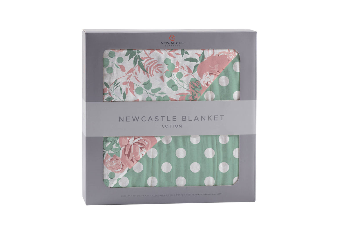 Desert Rose & Jade Polka Dot Newcastle Blanket