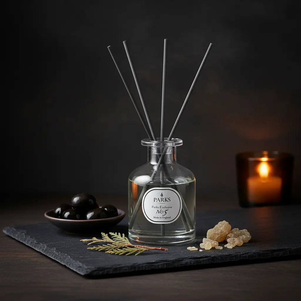 No. 5 – Black Olive & Frankincense Reed Diffuser — 100ml