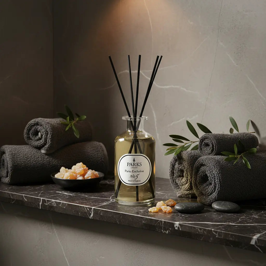 No. 5 – Black Olive & Frankincense Reed Diffuser — 220ml Parks Candles