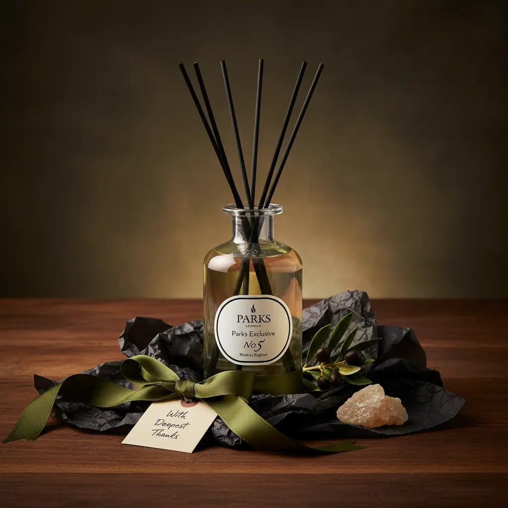 No. 5 – Black Olive & Frankincense Reed Diffuser — 220ml Parks Candles