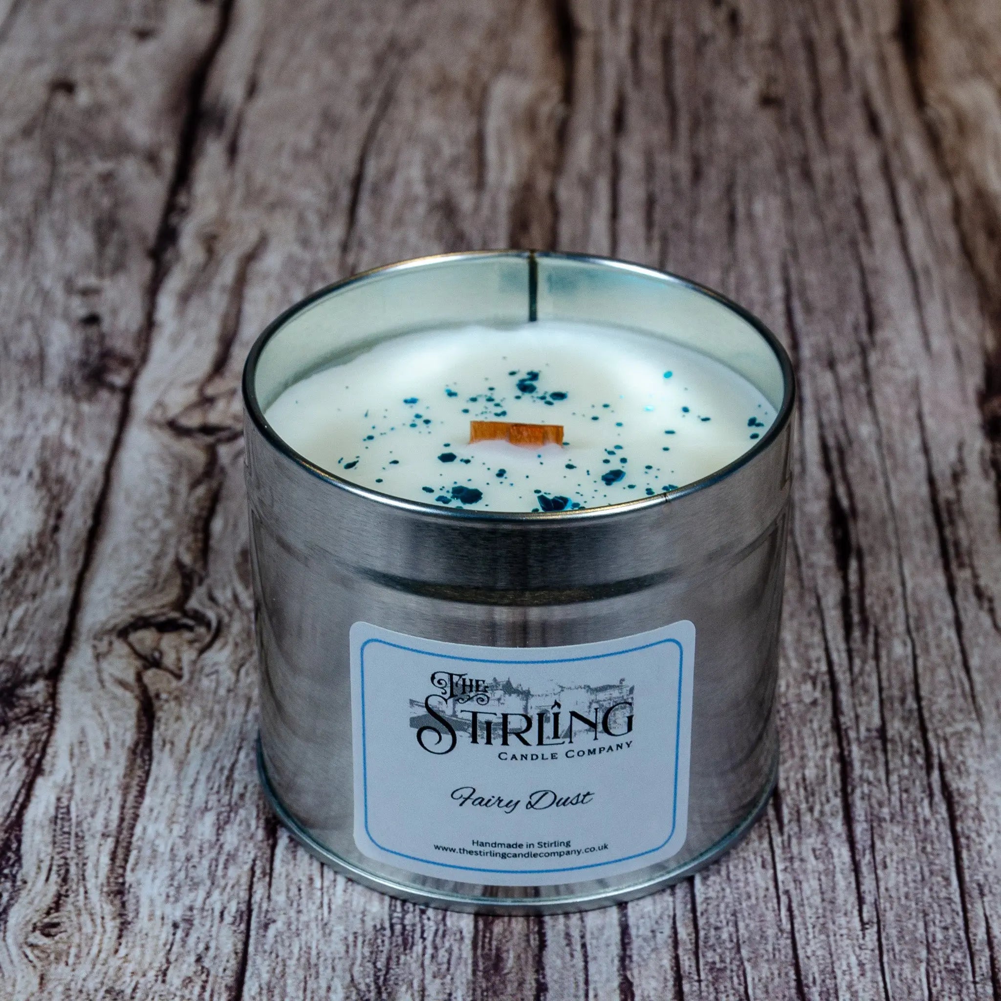 Fairy Dust – Travel Tin Candle – Wooden Wick