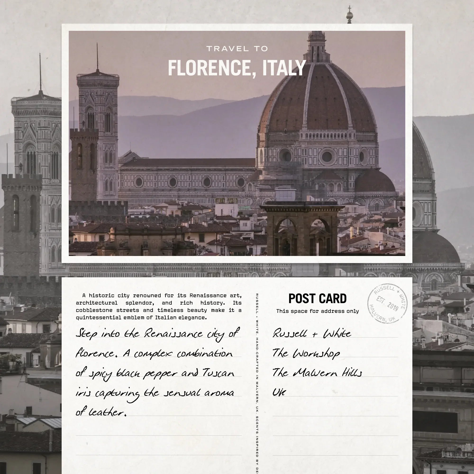 Firenze Leather 250g Scented Soy Candle Refill