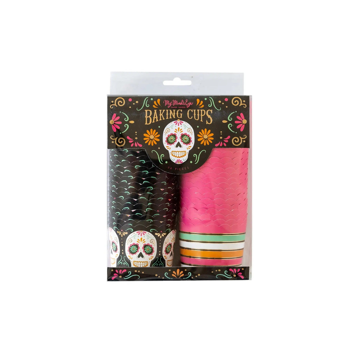 Gold Foil Sugar Skull Food/Baking Cups (50 pcs)