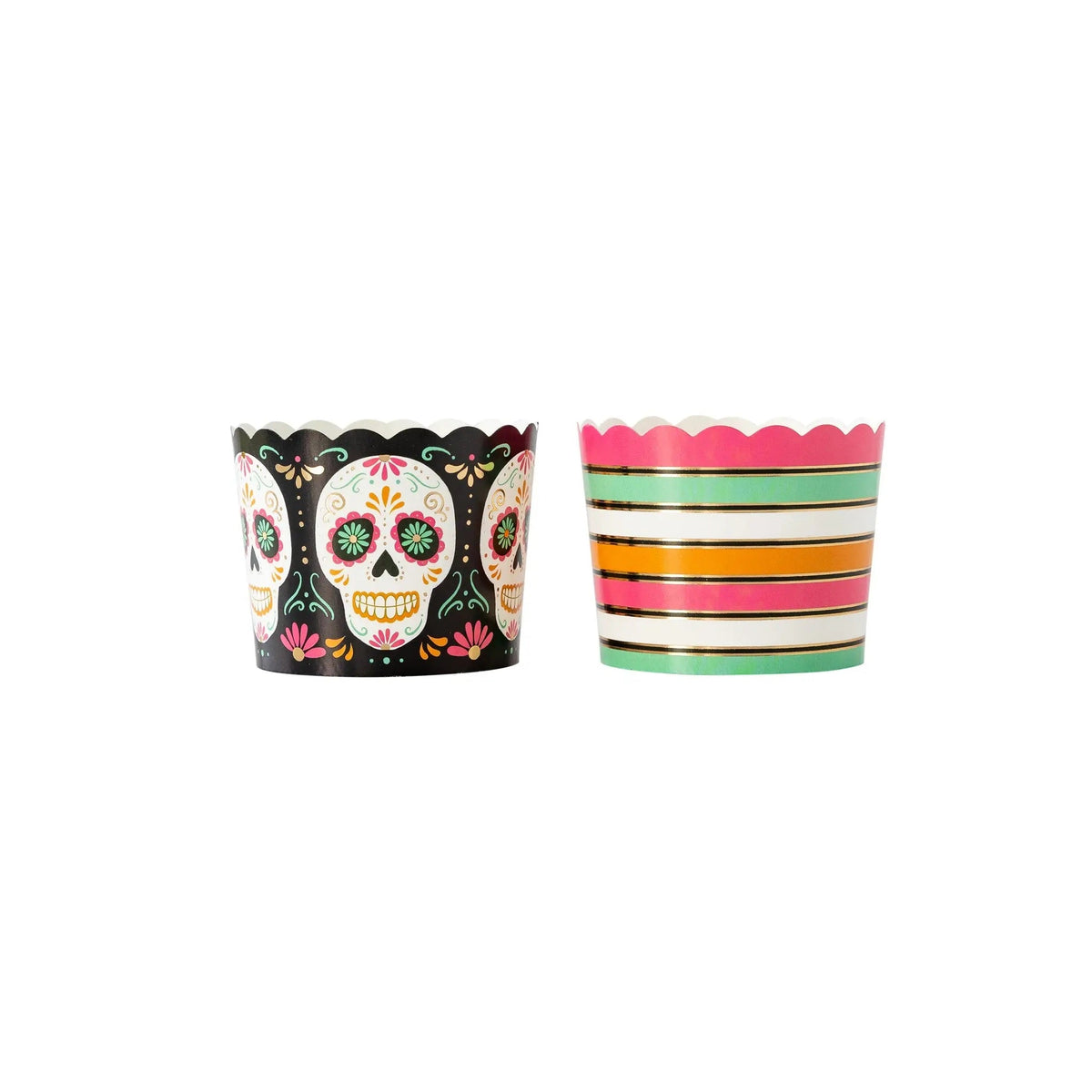 Gold Foil Sugar Skull Food/Baking Cups (50 pcs)