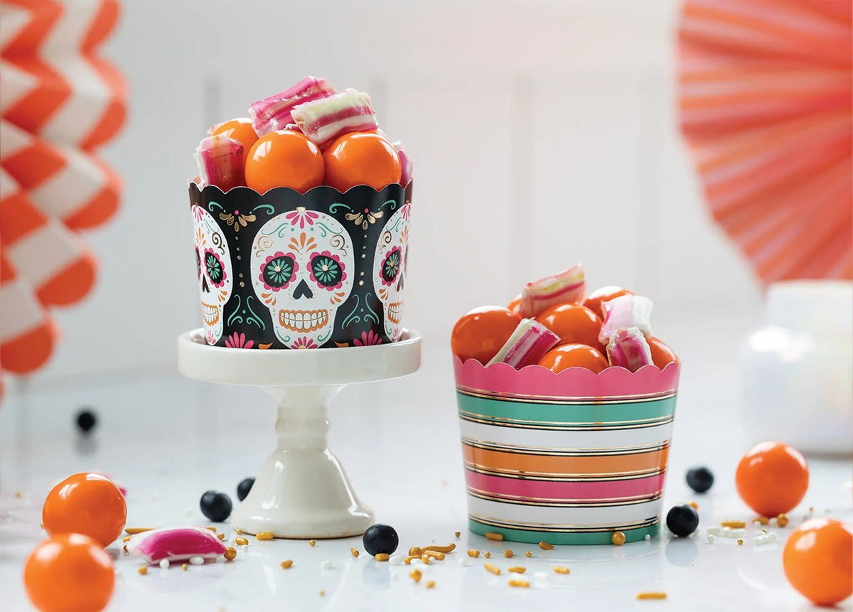Gold Foil Sugar Skull Food/Baking Cups (50 pcs)