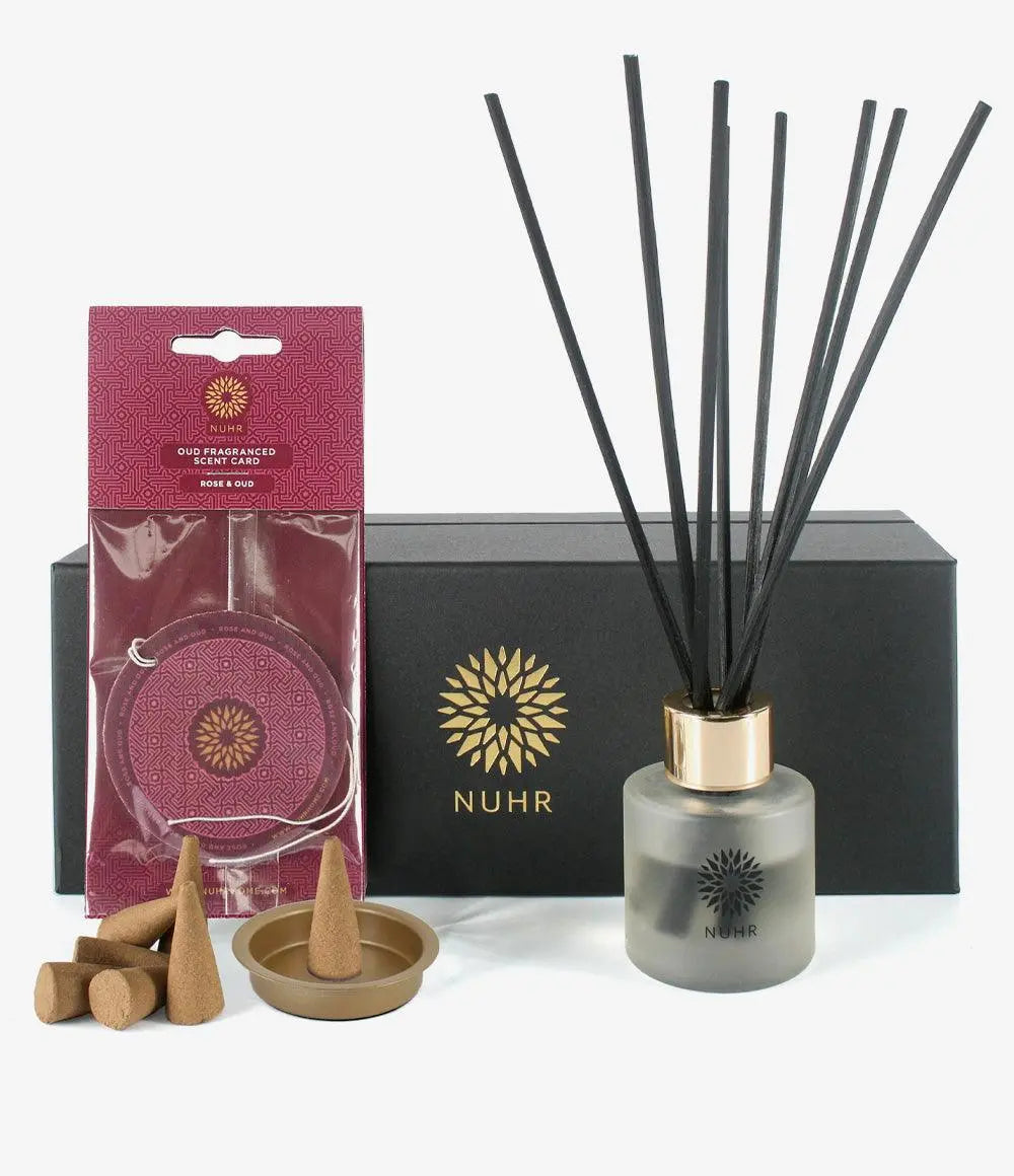 Rose and Oud 'Home Scenting' Gift Set (with option to add Roll On Oud Perfume)