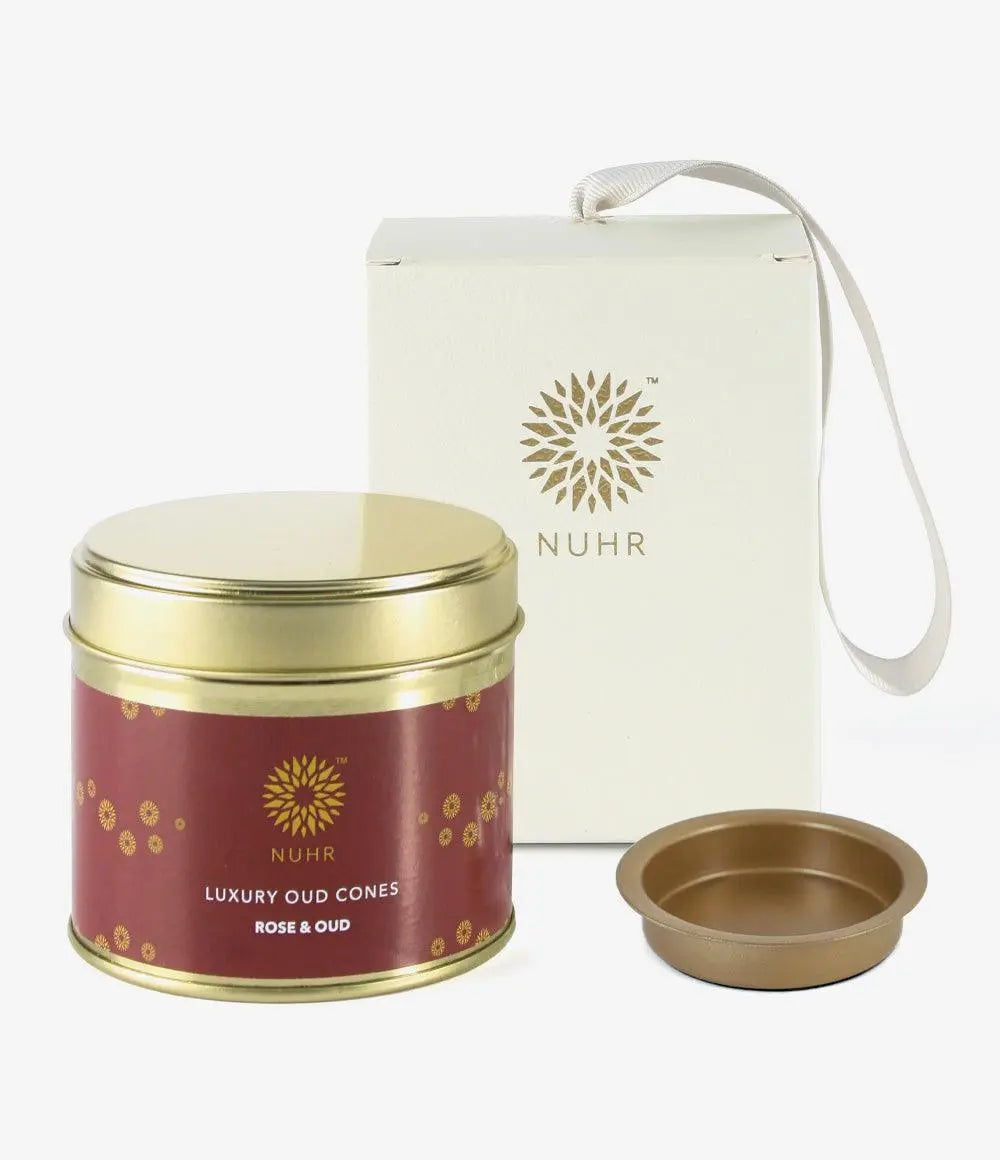 Incense Cones and Cone Burner Holder Gift Set - Rose & Oud