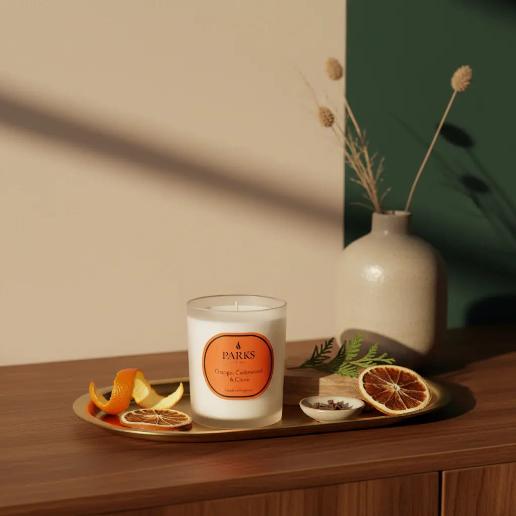 Orange, Cedarwood & Clove Candle — 180g Parks Candles