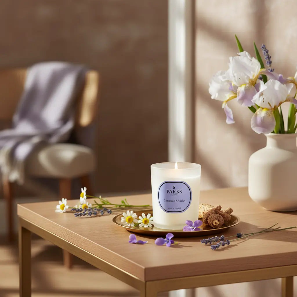 Chamomile & Violet Candle — 180g Parks Candles