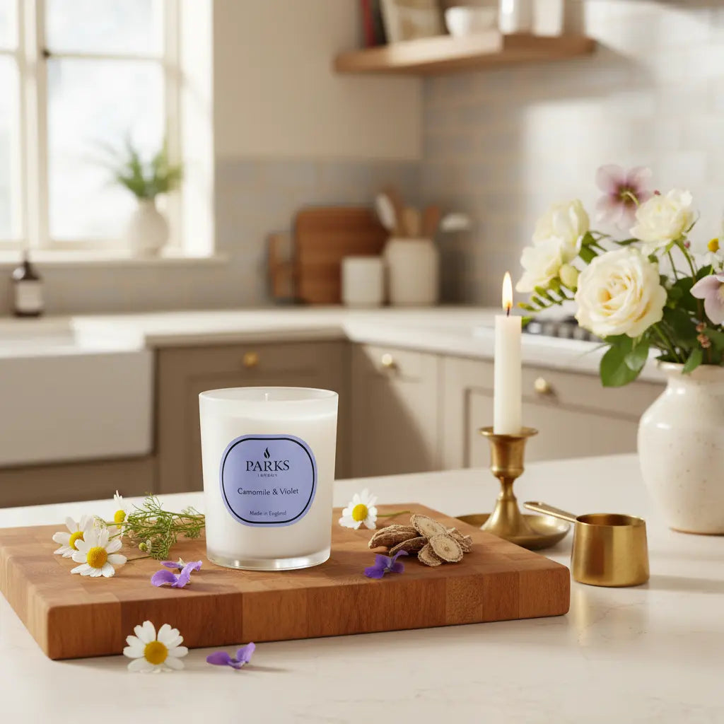 Chamomile & Violet Candle — 180g Parks Candles