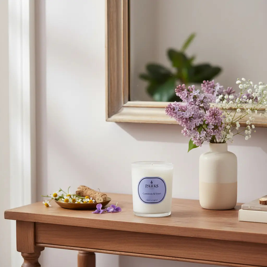 Chamomile & Violet Candle — 180g Parks Candles