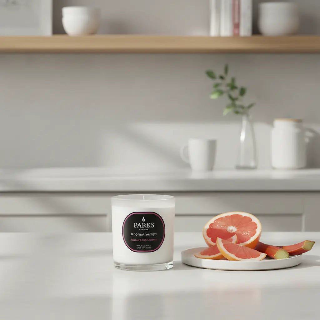 Rhubarb & Pink Grapefruit Candle — 220g Parks Candles
