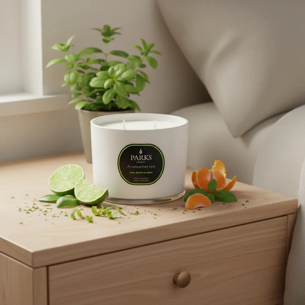 Lime, Basil & Mandarin 3 Wick Candle Parks Candles