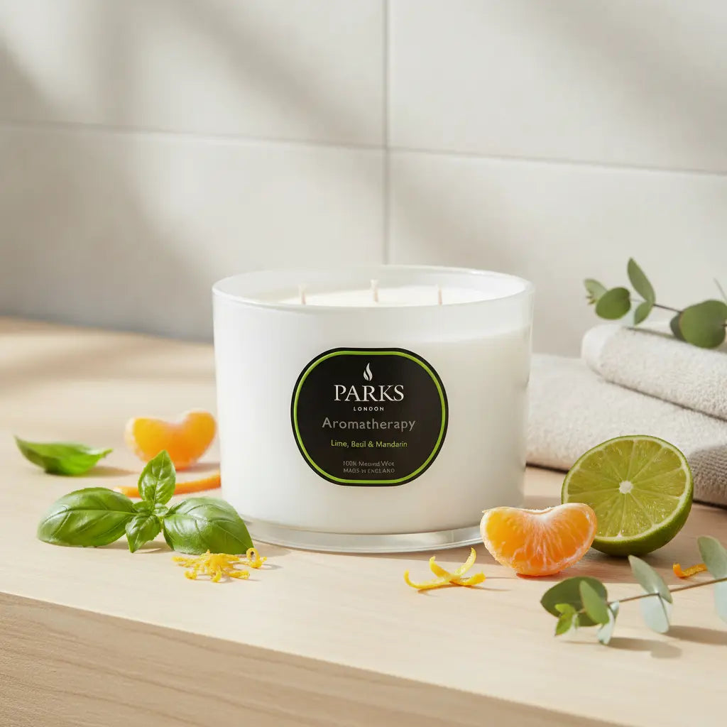 Lime, Basil & Mandarin 3 Wick Candle Parks Candles
