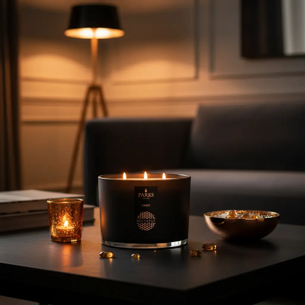 Amber 3 Wick Candle