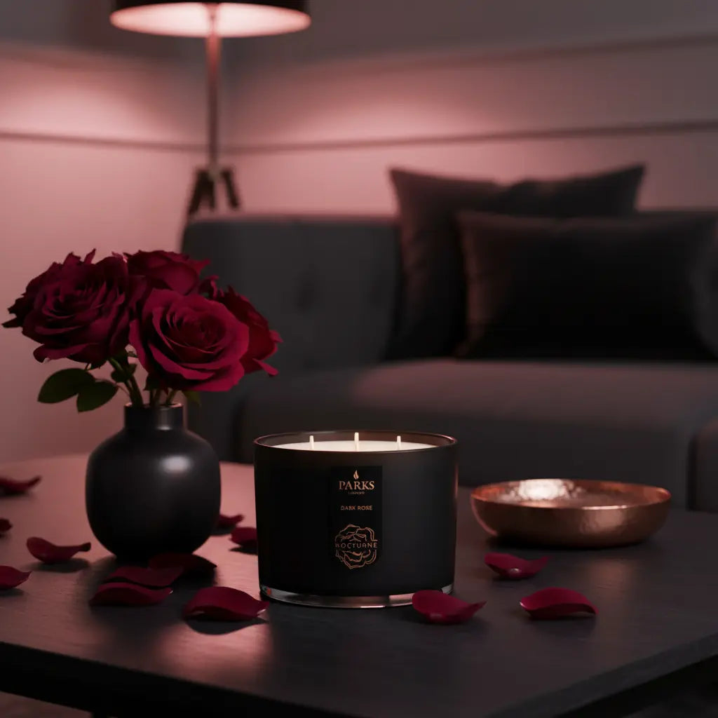 Dark Rose 3 Wick Candle