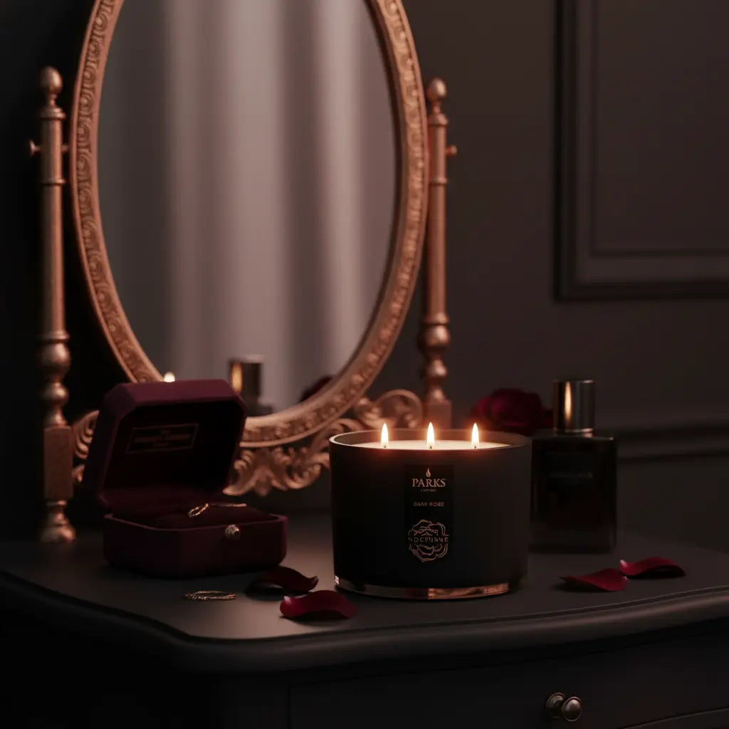 Dark Rose 3 Wick Candle