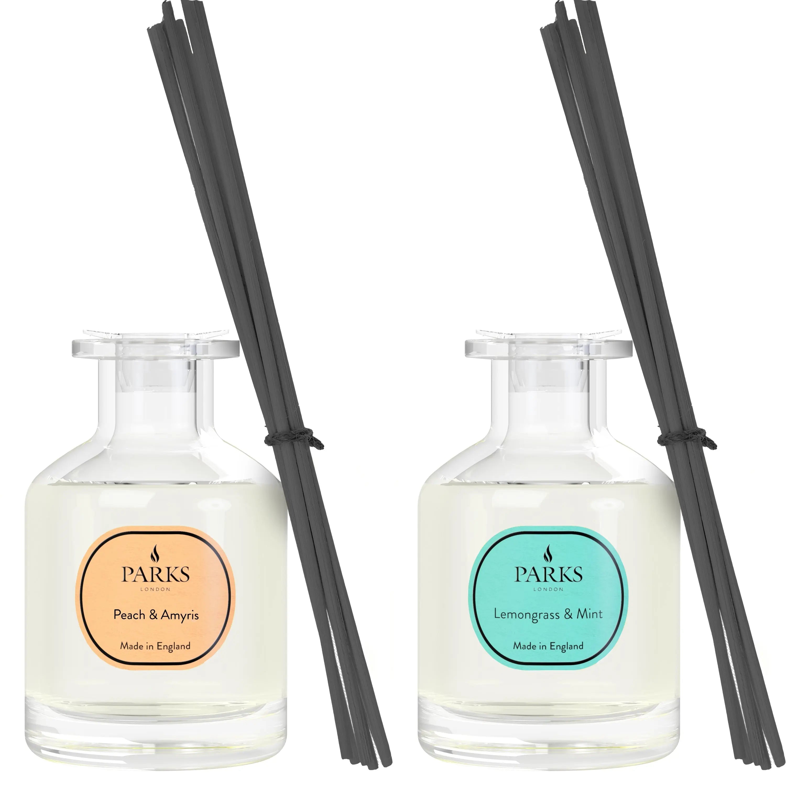 Peach Amyris & Lemongrass Mint Reed Diffuser Duo