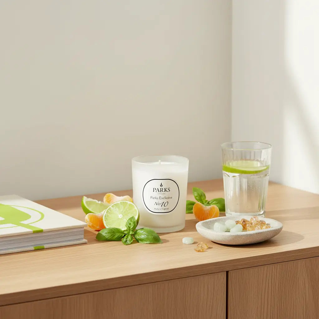 No. 10 – Lime, Basil and Mandarin Candle — 180g Parks Candles