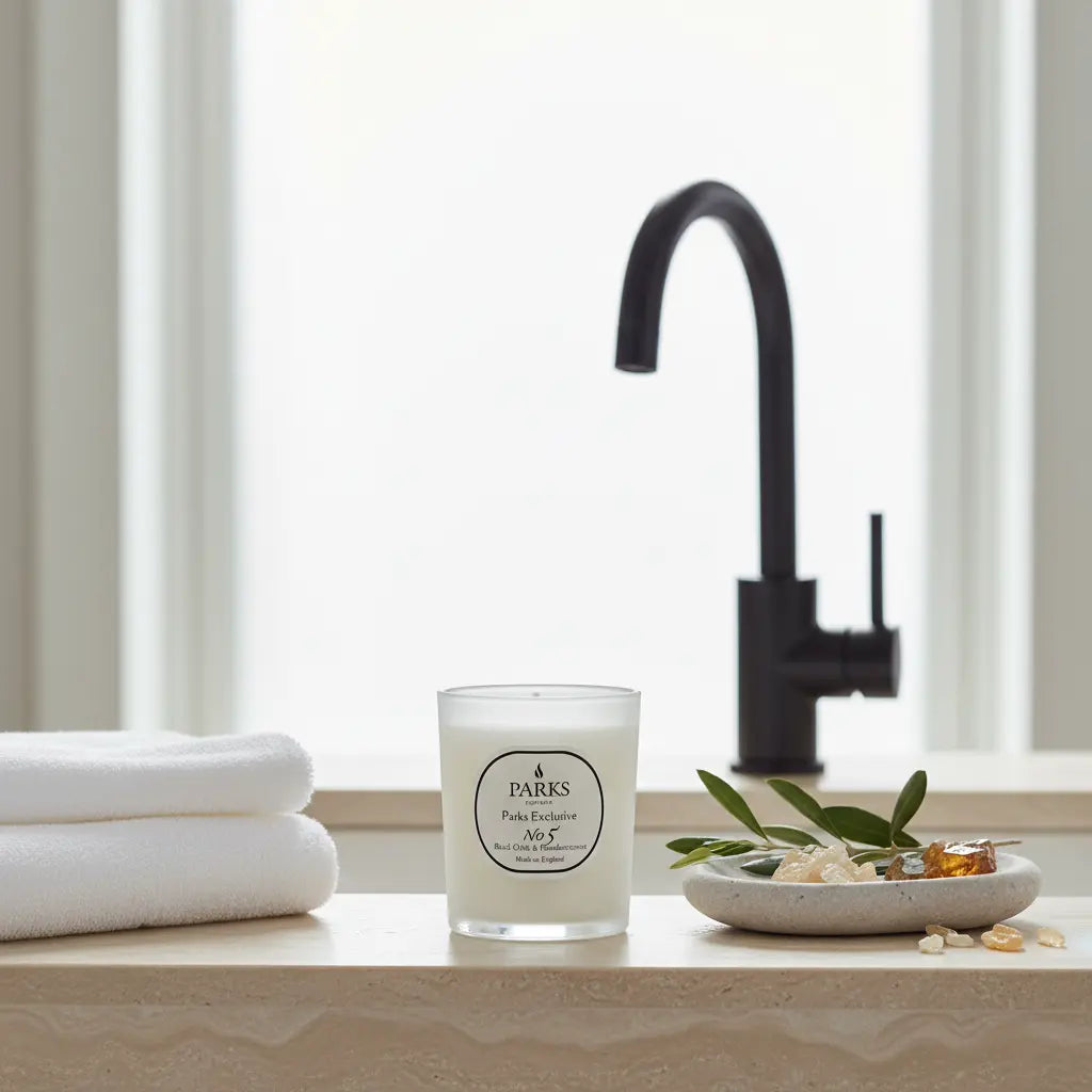 No. 5 – Black Olive & Frankincense Candle — 180g Parks Candles