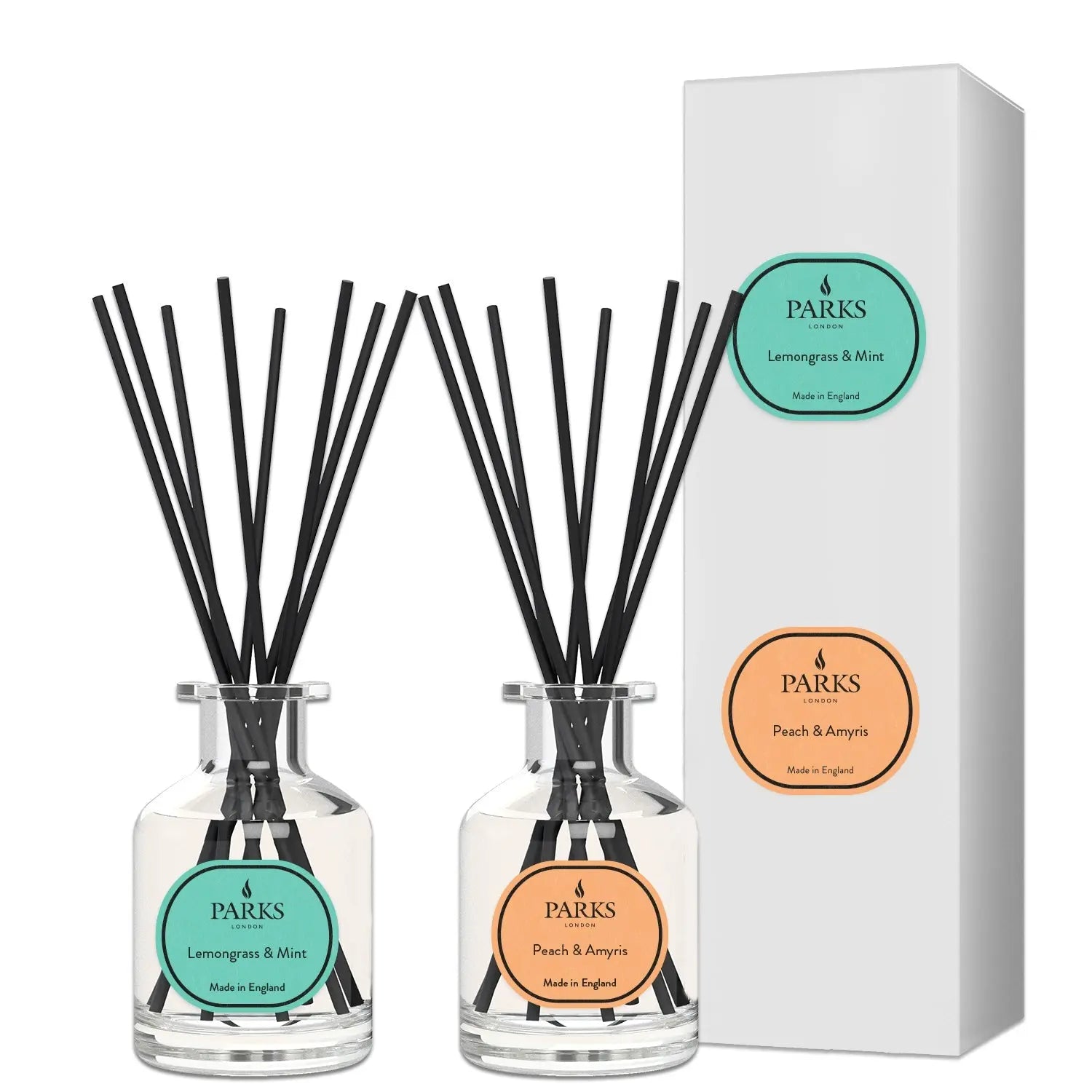 Peach Amyris & Lemongrass Mint Reed Diffuser Duo