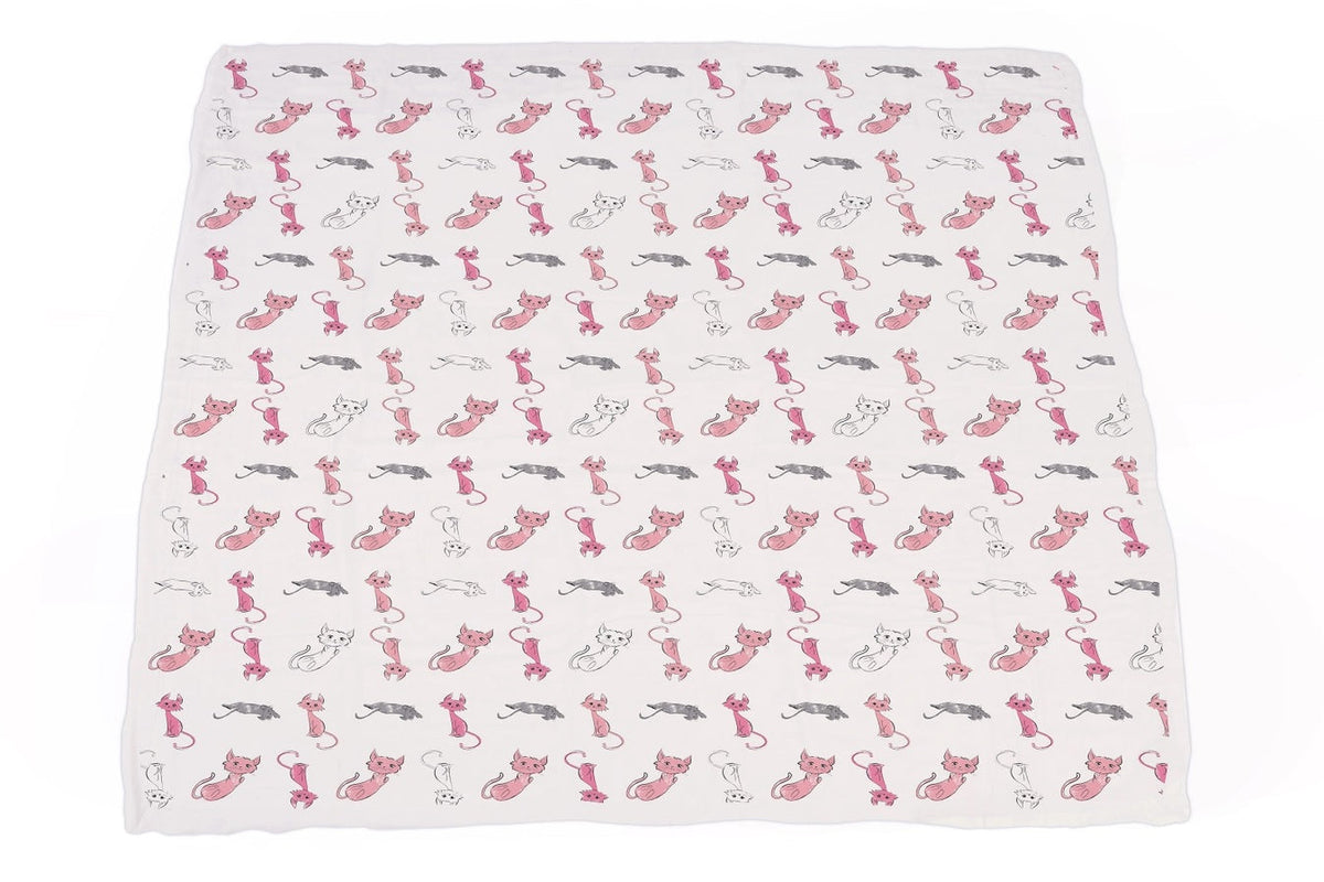Playful Kitty and Candy Stripe Newcastle Blanket