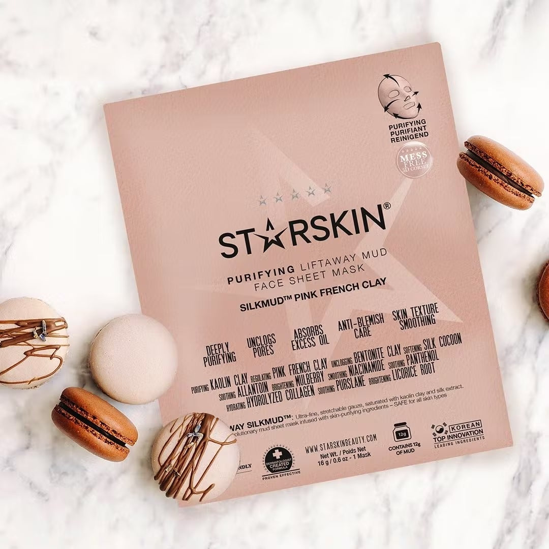 STARSKIN Silkmud™ Pink French Clay Purifying Mud Sheet Mask