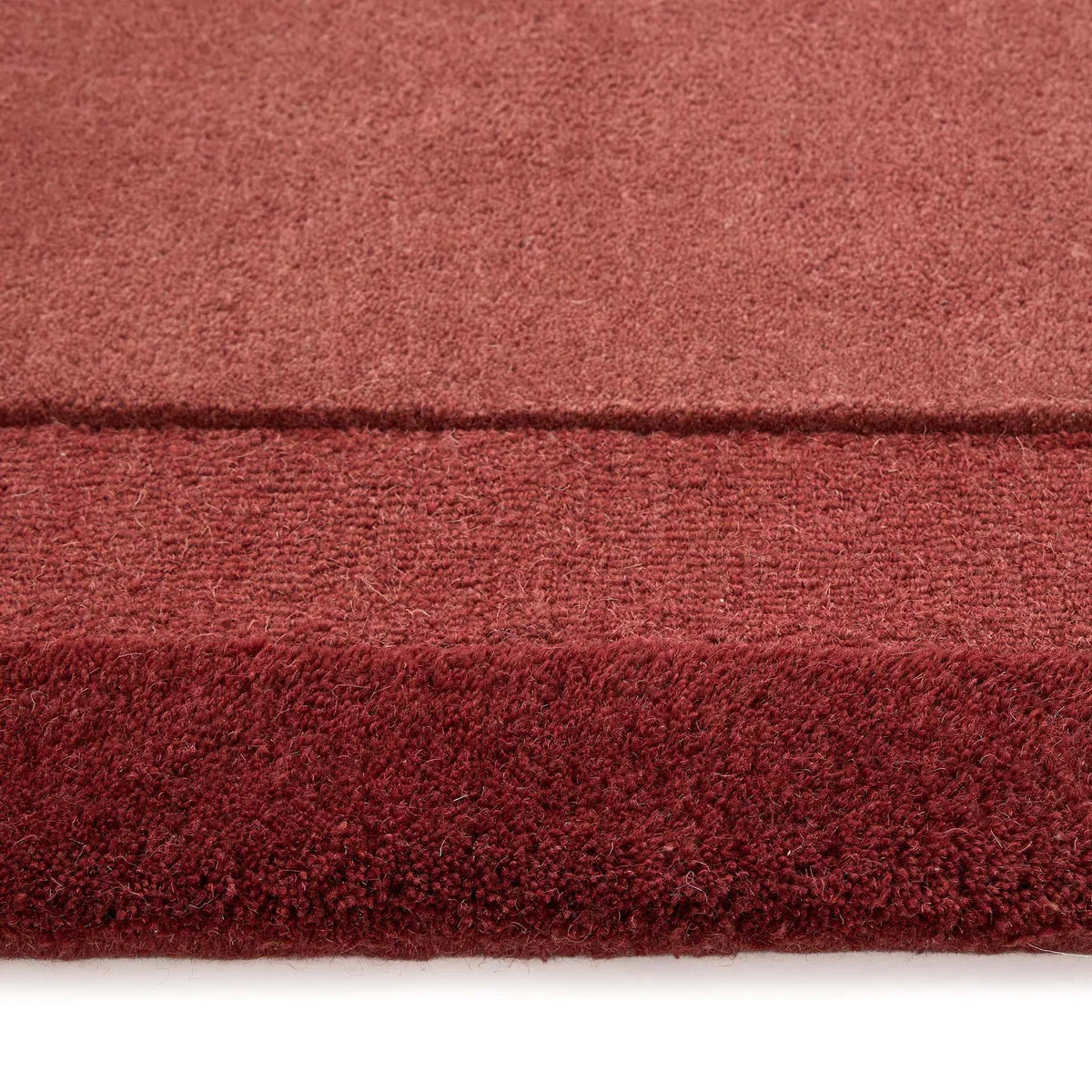 Origins Stacked Border Rug | Wine Red