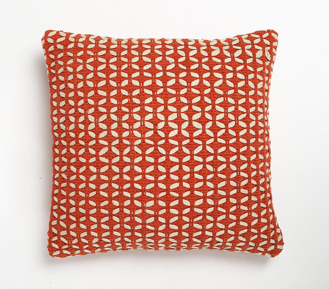 Textured cotton & acrylic cushion cover