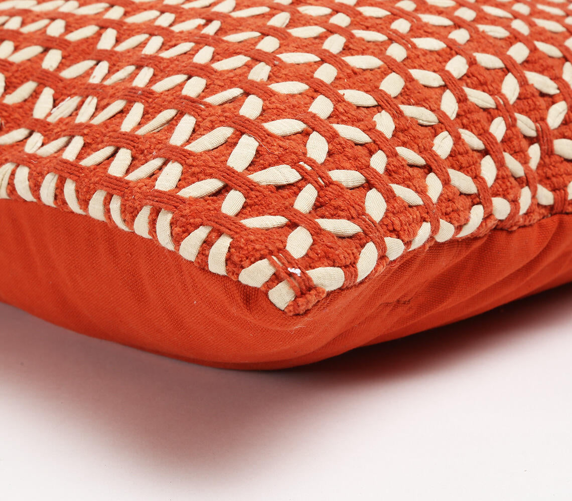 Textured cotton & acrylic cushion cover