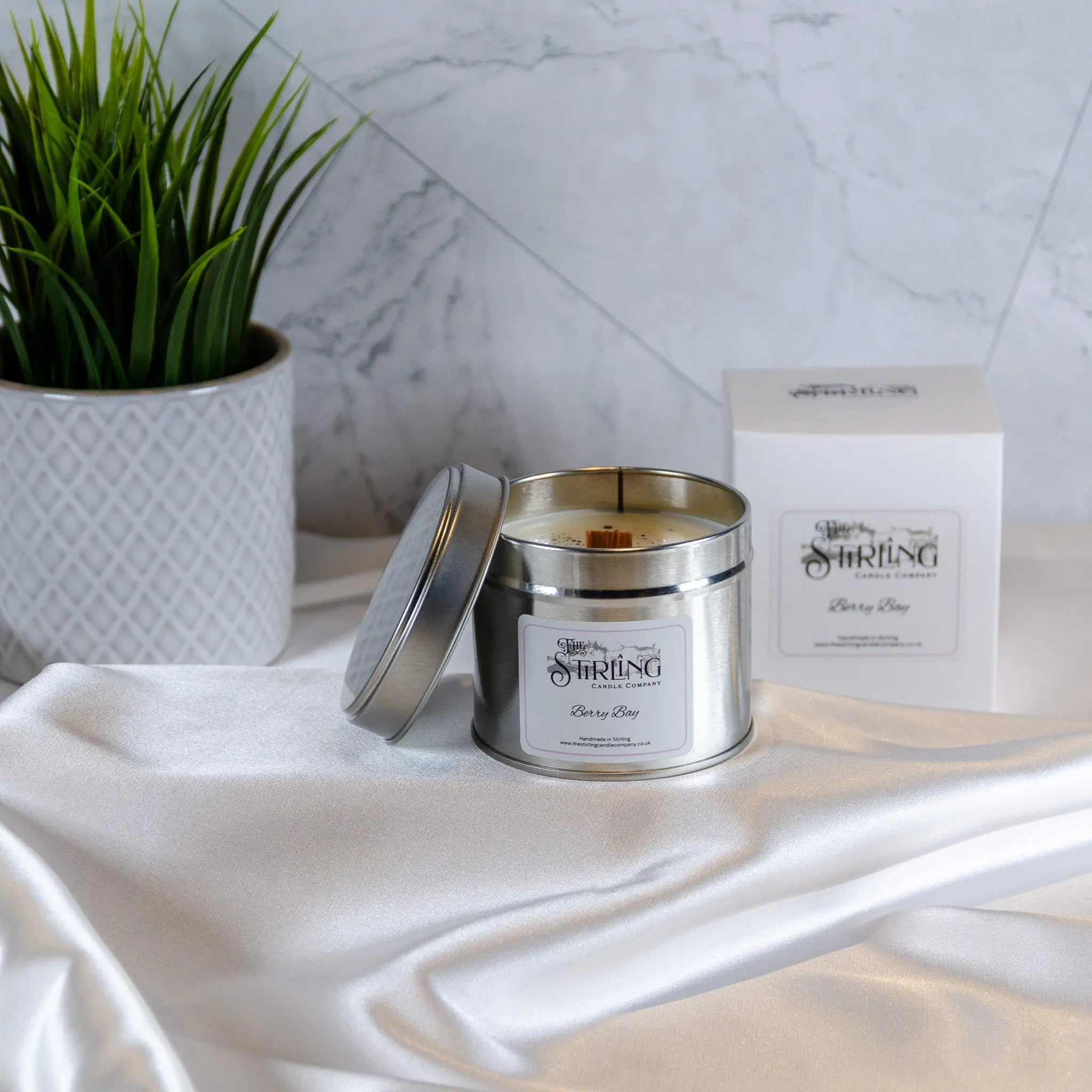Berry Bay – Travel Tin Candle – Wooden Wick The Stirling Candle Company