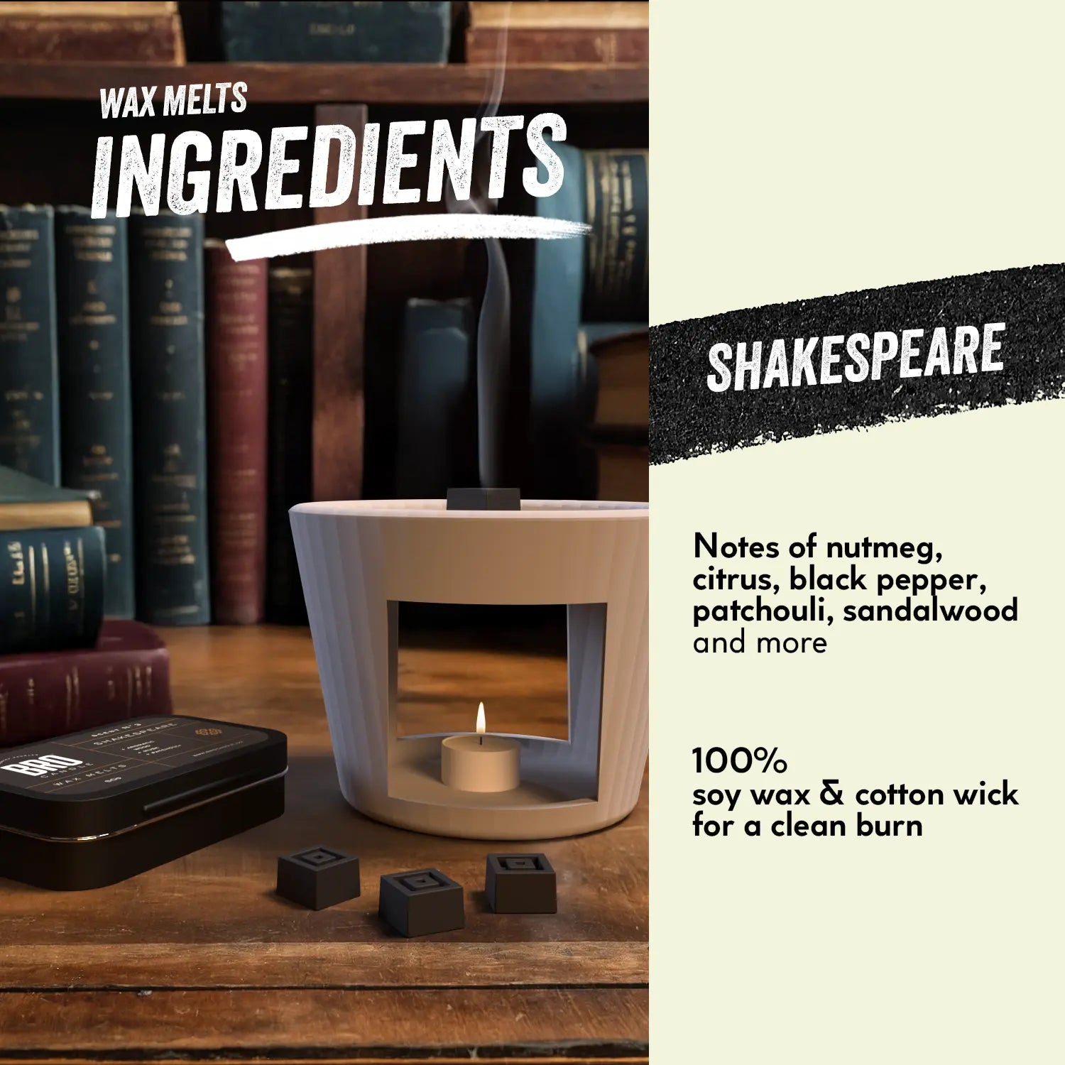 Shakespeare Wax Melts Bro Candle