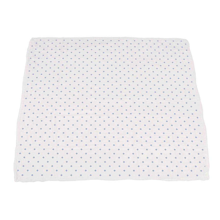 Wildflowers and Periwinkle Diamond Polka Dot Bamboo Newcastle Blanket
