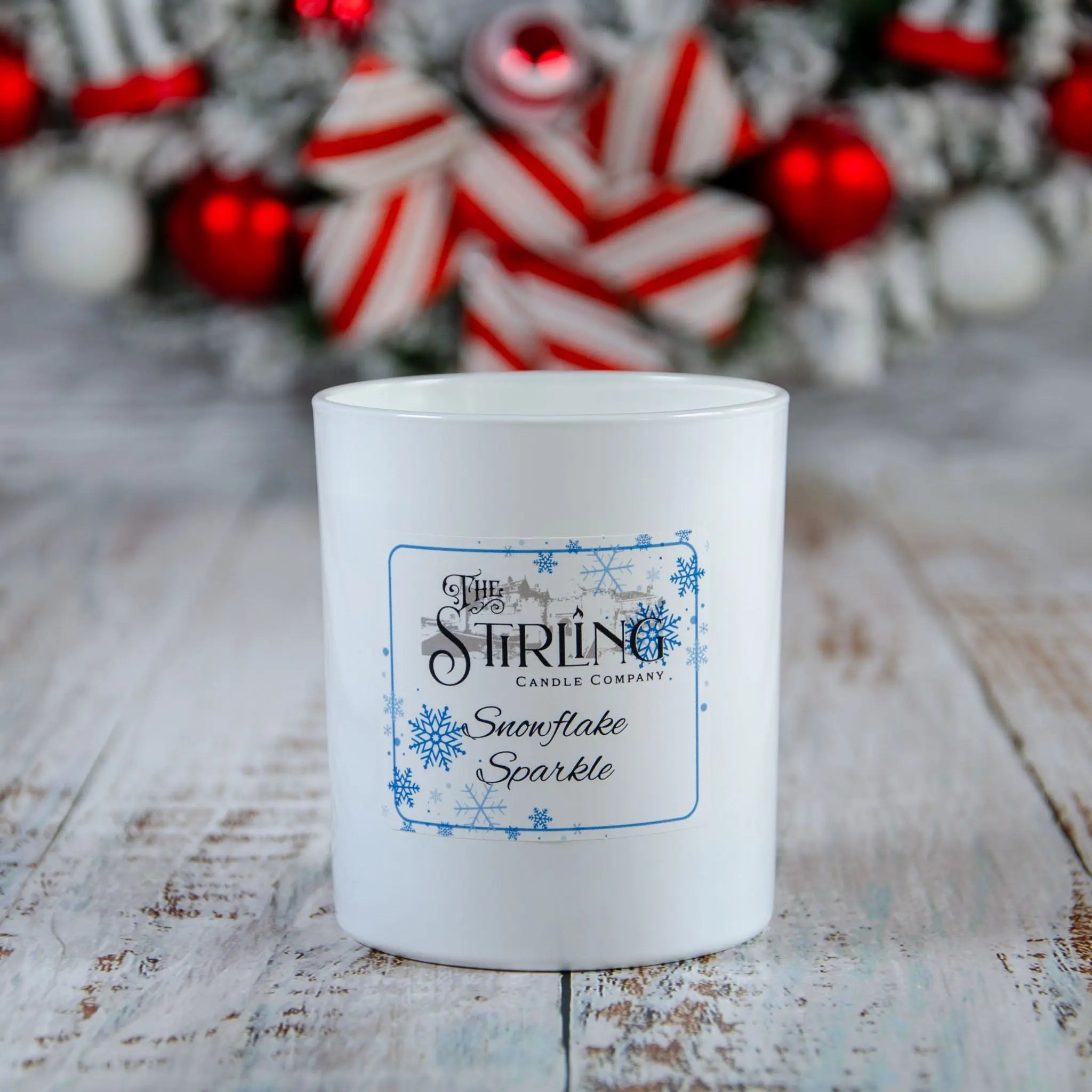 Snowflake Sparkle – Large Candle The Stirling Candle Company