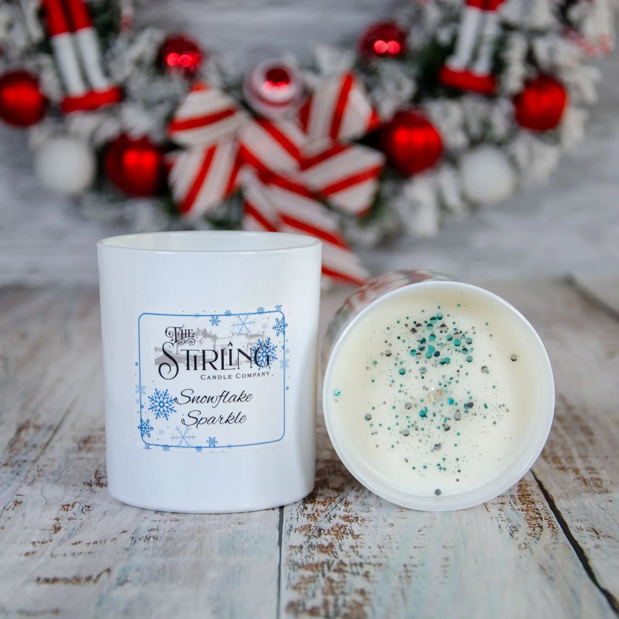 Snowflake Sparkle – Large Candle The Stirling Candle Company